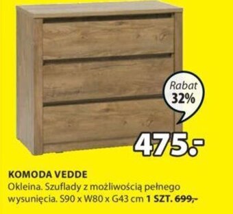 JYSK Komoda Vedde Okleina S90xW80xG43cm oferta