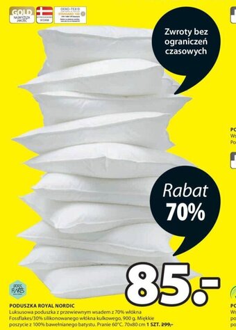 JYSK Poduszka royal Nordic 70x80cm oferta