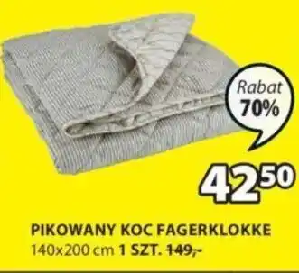 JYSK Pikowany koc Fagerklokke 140x200cm oferta