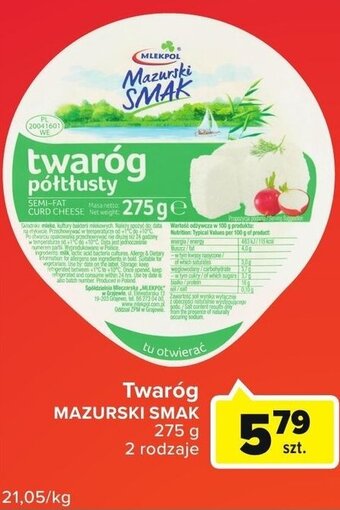 Globi Mlekpol twaróg mazurski smak 275g oferta