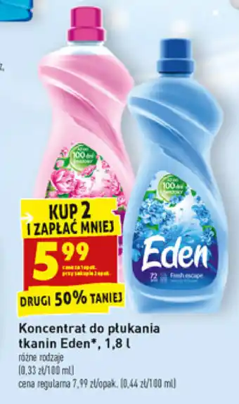 Biedronka Koncentrat do płukania tkanin Eden 2x 1,8l oferta