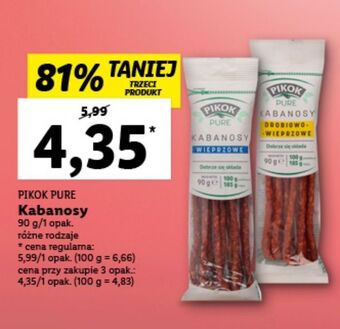 Lidl Kabanosy drobiowo-wieprzowe pikok pure oferta