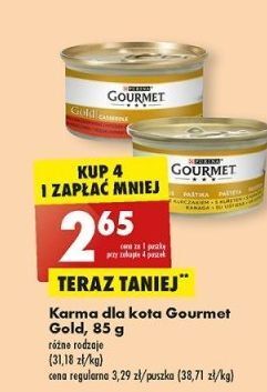 Biedronka Karma dla kota mus z wołowiną purina gourmet gold oferta