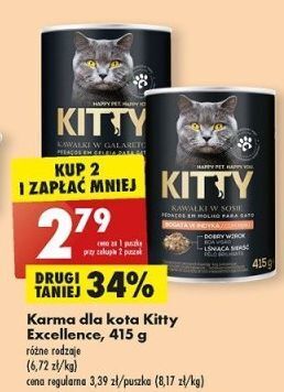 Biedronka Karma dla kota z indykiem kitty excellence oferta