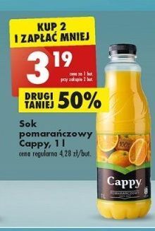 Biedronka Sok pomarańczowy cappy oferta