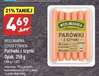 ALDI Parówki z szynki wędliniarnia czysta etykieta oferta