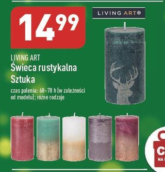 ALDI Świeca rustykalna 68-78h living art oferta