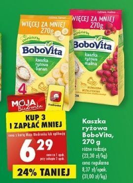 Biedronka Kaszka ryżowa bananowa bobovita oferta