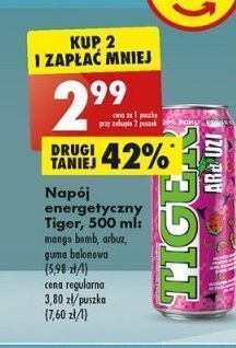 Biedronka Napój bubble gum tiger energy drink oferta