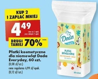 Biedronka Płatki kosmetyczne dla niemowląt dada oferta