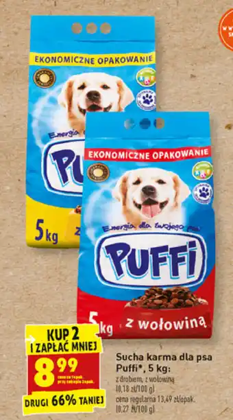 Biedronka Sucha karma dla psa Puffi 2x 5kg oferta