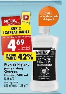 Biedronka Płyn do płukania ust activated charcoal dentix oferta