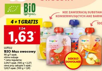 Lidl Mus jabłko-gruszka-truskawka lupilu bio oferta