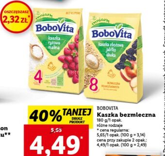 Lidl Kaszka ryżowa malinowa bobovita oferta