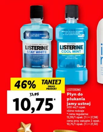 Lidl Płyn do płukania ust listerine cool mint oferta