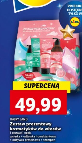 Lidl Zestaw w pudełku: szampon do włosów wysokoporowatych 400 ml + odżywka każdej porowatości 200 wcierka skóry głowy 100 hairy la oferta