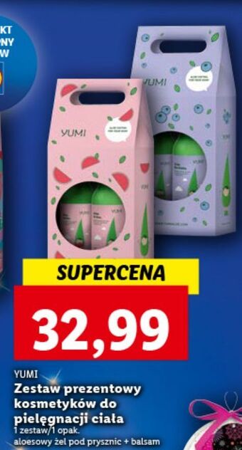 Lidl Zestaw w pudełku arbuz żel pod prysznic 400 m l + balsam do ciała 300 ml yumi cosmetics oferta