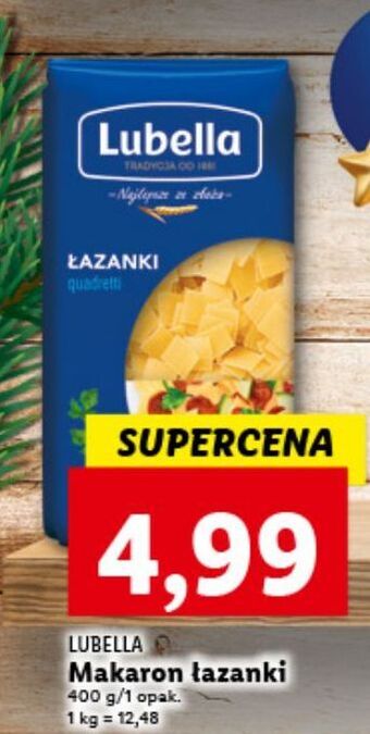 Lidl Łazanki lubella makaron oferta