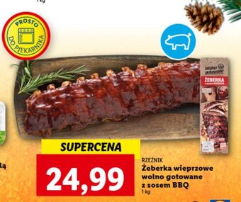 Lidl Żeberka wieprzowe wolno gotowane z sosem bbq rzeźnik codzienna dostawa oferta