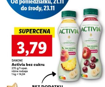 Lidl Jogurt bez cukru ananas-brzoskwinia-banan danone activia oferta