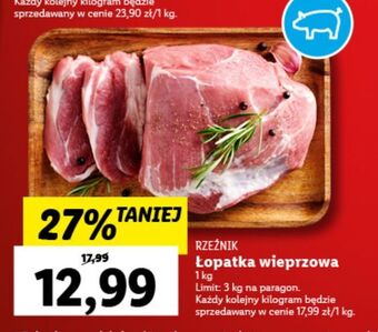 Lidl Łopatka wieprzowa bez kości rzeźnik codzienna dostawa oferta