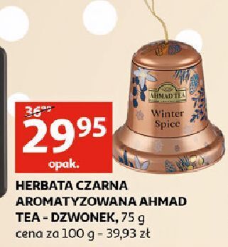 Auchan Herbata w puszce kształcie dzwonka ahmad tea london winter spice oferta