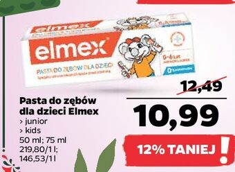 Netto Pasta do zębów dla dzieci w wieku 0-6 lat elmex junior oferta