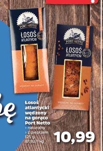 Netto Łosoś atlantycki wędzony na gorąco z pieprzem port netto oferta
