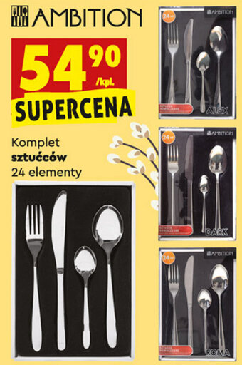 Biedronka Komplet sztućców 24 elementy oferta