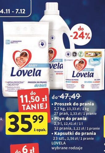 Intermarche Kapsułki do prania bieli i kolorów lovela baby oferta