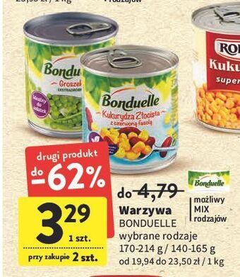 Intermarche Kukurydza złocista z czerwoną fasolą bonduelle oferta