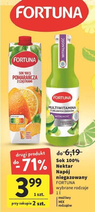 Intermarche Napój multiwitamina z zielonych owoców fortuna oferta