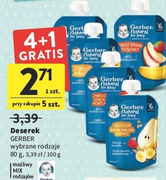 Intermarche Deserek jabłko dynia i morela gerber natural for baby oferta