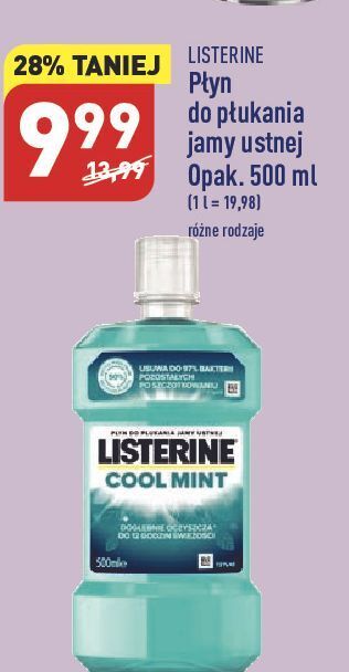 ALDI Płyn do płukania ust listerine cool mint oferta