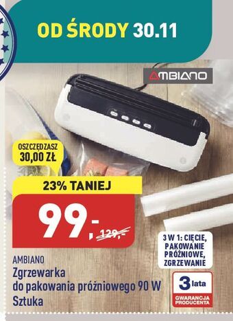 ALDI Zgrzewarka próżniowa 90 w ambiano oferta