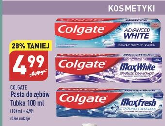 ALDI Pasta do zębów sparkle diamonds colgate max white oferta