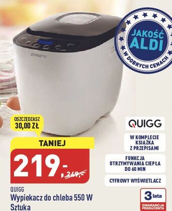 ALDI Wypiekacz do chleba 550w quigg oferta