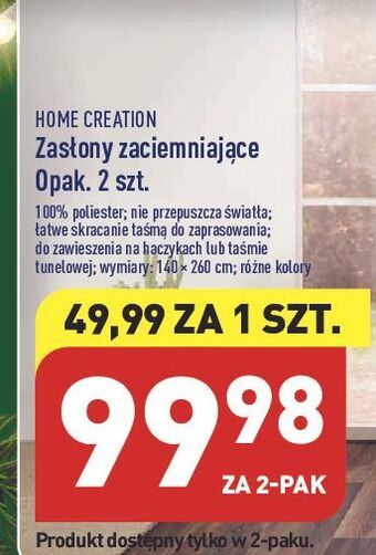 Zasłony zaciemniające 140 x 260 cm home creation