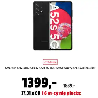 Media Markt Smartfon samsung galaxy a52s 5g 6gb/128gb czarny oferta