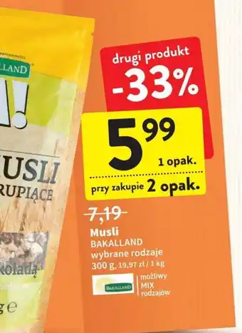 Intermarche Bakalland Musli wybrane rodzaje 300g oferta