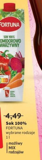 Intermarche Fortuna Sok 100% wybrane rodzaje 1l oferta