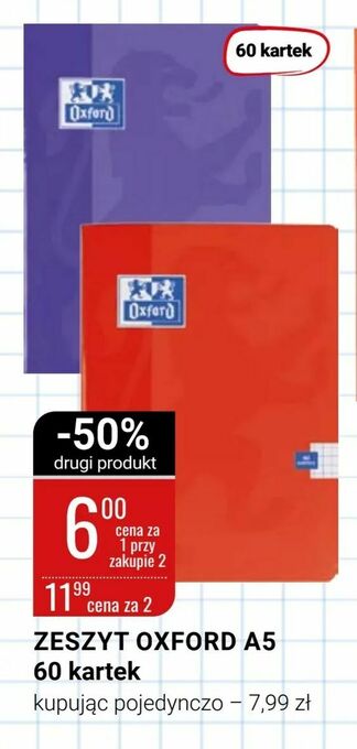 bi1 Zeszyt oxford a5 60 kartek oferta