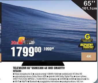 E.Leclerc Telewizor led 65" 65hk5300 hitachi oferta