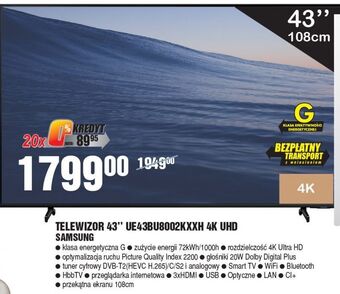 E.Leclerc Telewizor ue43bu8002 kxxh samsung oferta