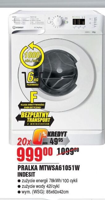 E.Leclerc Pralka mtwa61051wpl indesit oferta