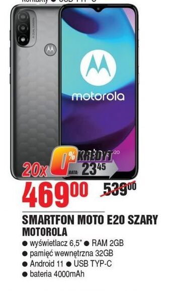 Smartfon moto e20 motorola