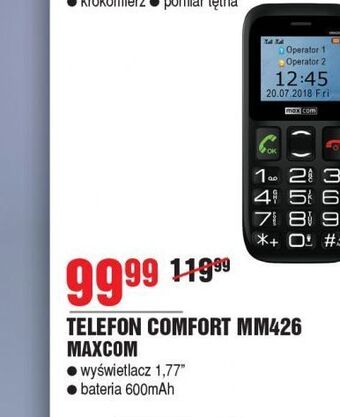 E.Leclerc Telefon komórkowy mm426 czarny maxcom oferta