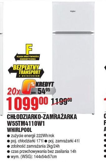 Chłodziarko- zamrażarka w55tm4110w1 whirlpool