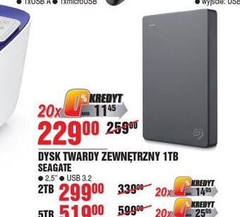 Dysk zewnętrzny basic 1tb szary seagate