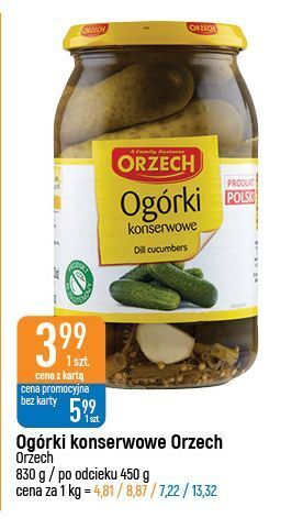 Ogórki konserwowe orzech